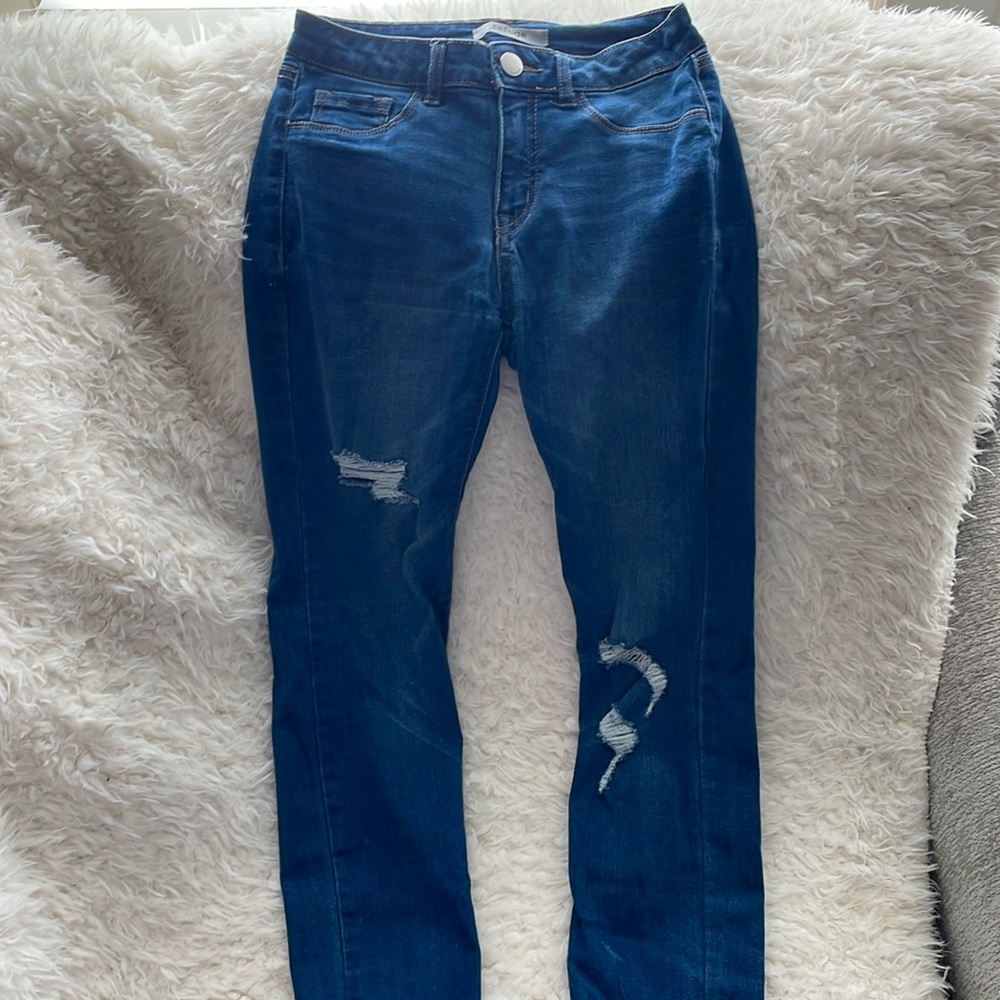 Refuge skinny jeans with distress detailing